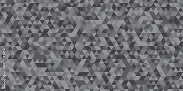 Obraz vector poly triangle texture geometric pattern triangular. Dark Gray vector cover in polygonal style. Geometric camouflage seamless pattern.