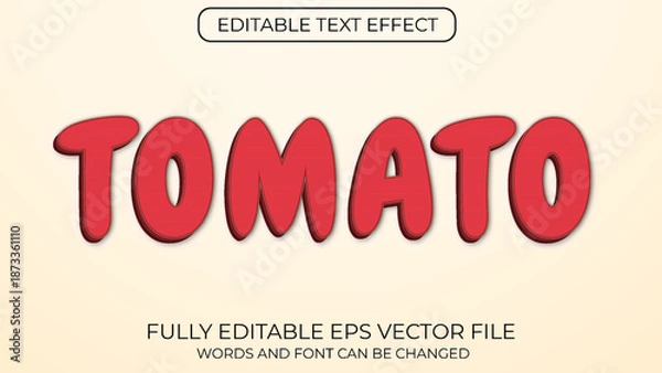 Obraz Tomato editable text effect