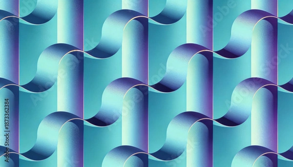 Obraz Vibrant blue and purple gradient wave pattern background design