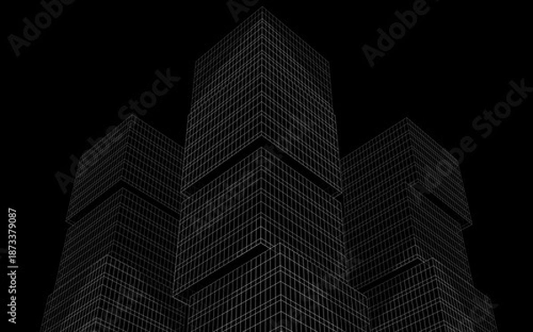 Obraz abstract architecture, 3d background