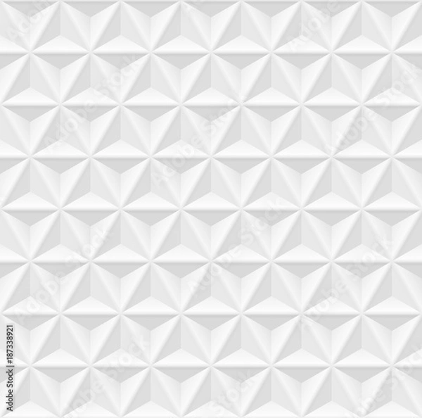 Fototapeta Vector white abstract volumetric background. Seamless geometric pattern. Modern seamless pattern.