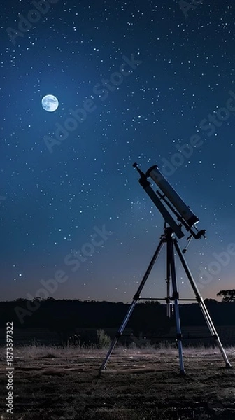 Obraz telescope at night sky 