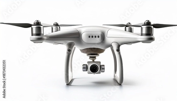 Fototapeta drone with camera white isolate background
