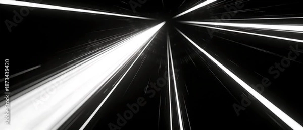 Obraz 白い光跡が漂うシンプルで洗練された背景