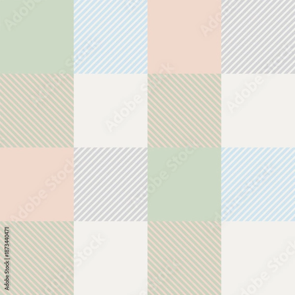 Obraz Vector classic seamless plaid pattern in trendy 2026 colors. Multicolor gingham seamless pattern