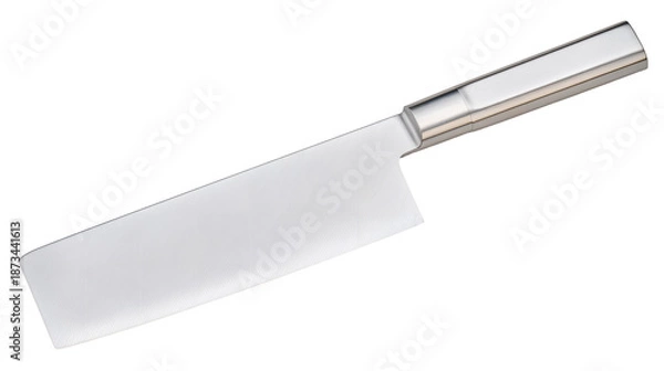 Obraz Nakiri vegetable knife with rectangular blade on a white background
