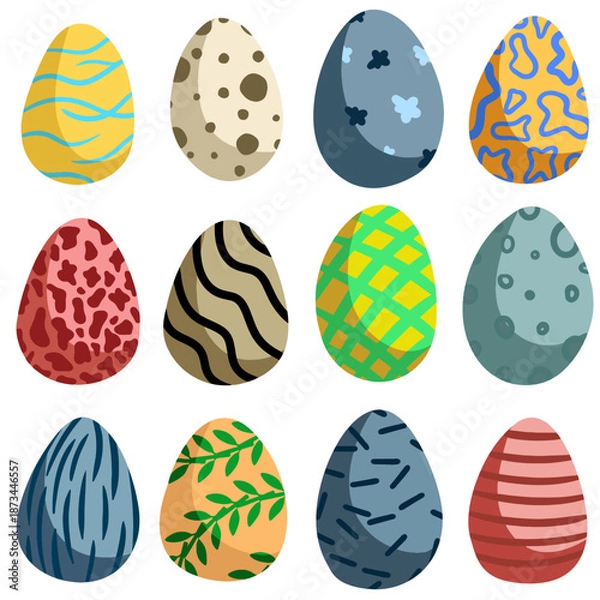 Fototapeta Easter set o of decorations, seamless pattern. Vtctor Easter decorations.Background, elements