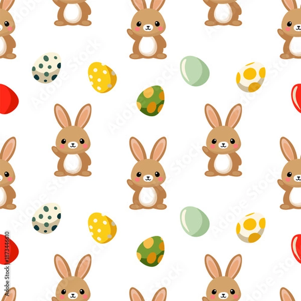 Fototapeta Seamless Easter vector pattern for decoration	