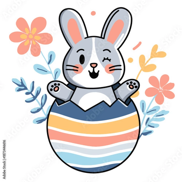 Fototapeta Easter set o of decorations, seamless pattern. Vtctor Easter decorations.Background, elements