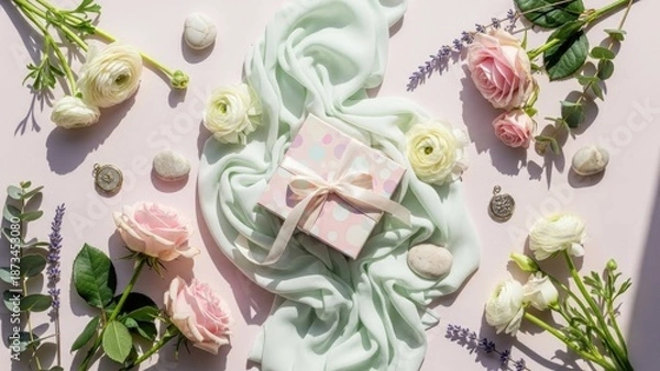 Obraz Elegant Spring Flat Lay