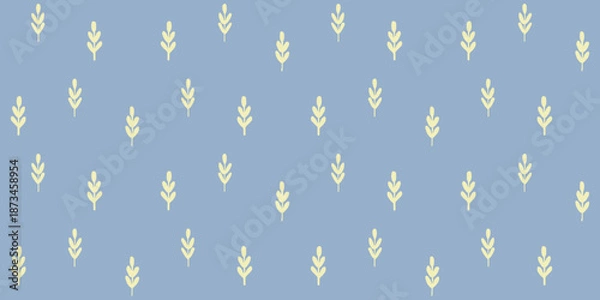 Obraz Seamless minimal wheat sprout pattern with soft blue tones