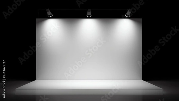 Fototapeta 3d render 2x3 backdrop with light. Realistic mockup