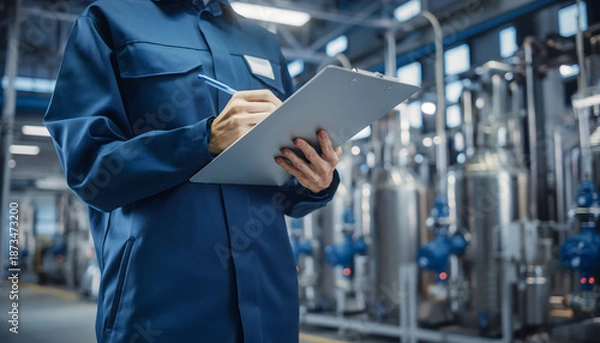 Obraz Industrial Engineer Performing Equipment Inspection