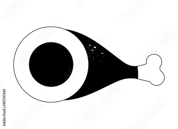 Fototapeta ham leg icon