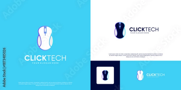 Obraz modern abstract computer mouse logo, hardware equipment, vector design template.