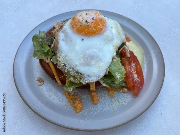 Obraz パンケーキと目玉焼き