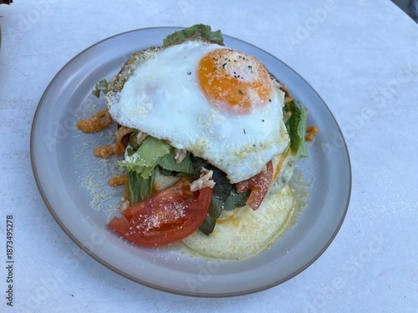 Obraz パンケーキと目玉焼き