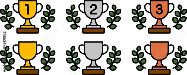 Fototapeta 優勝トロフィーのアイコン。（Winner trophy icon.）
