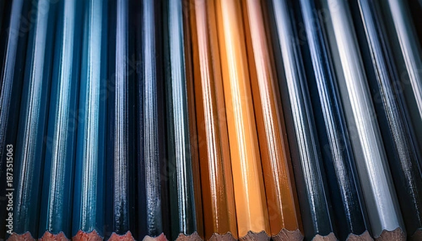 Obraz Toned Down Color Scheme Highlighting Pencilaets Metallic Graphite Texture