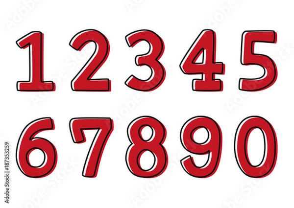 Obraz Numer odręczny styl