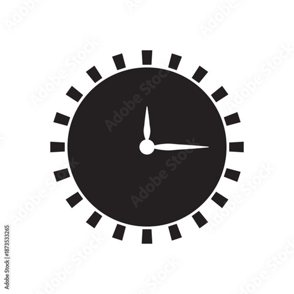 Obraz Black clock icon vector