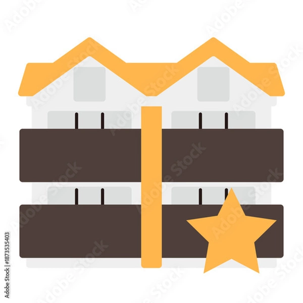 Obraz シンプルなアパートのアイコン+星