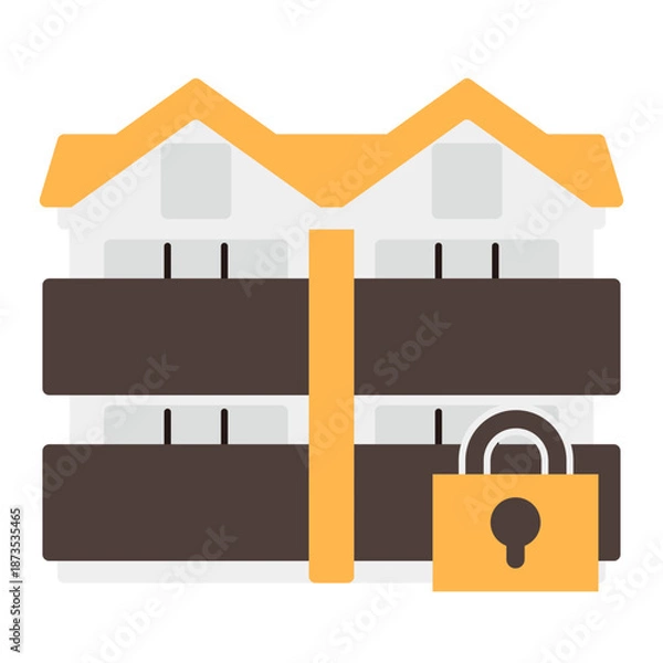 Obraz シンプルなアパートのアイコン+鍵