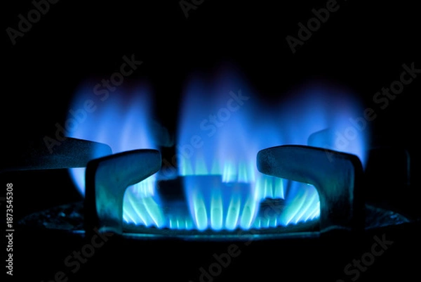 Obraz 点火させたガスコンロの青い炎
