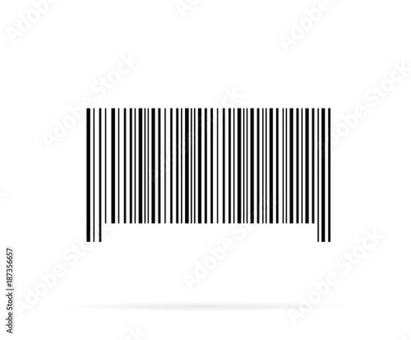 Obraz flat black barcode icon