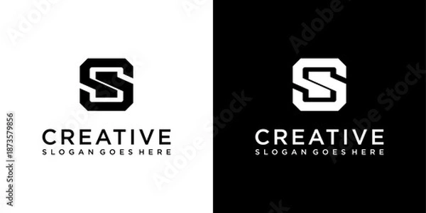 Fototapeta SS or S initial letter logo design vector