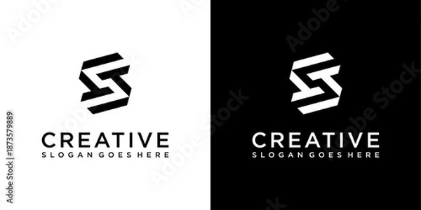 Fototapeta SS or S initial letter logo design vector