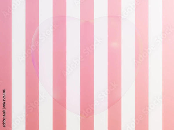 Obraz Pink heart bubbles on striped background