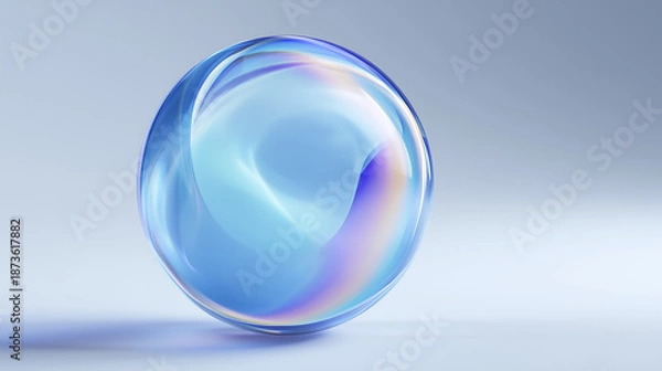 Obraz glass sphere on blue background