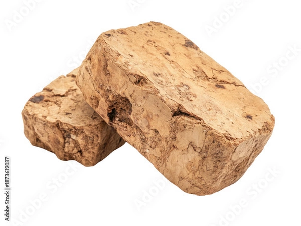 Obraz Two natural clay bricks isolated