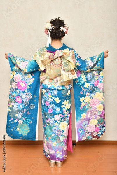 Obraz 振袖の女の子（後姿）