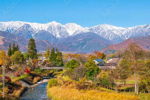 Obraz 白馬村　秋　大出公園