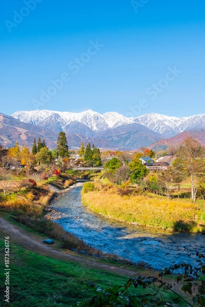 Obraz 白馬村　秋　大出公園