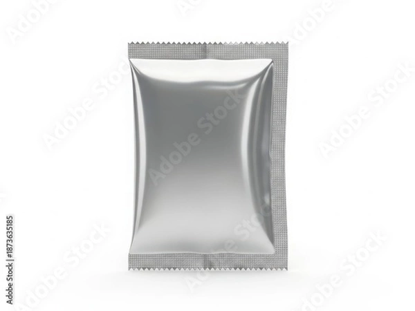 Obraz Shiny silver foil pouch with textured border