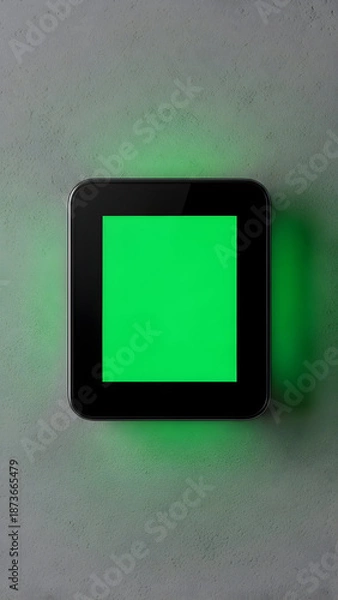 Obraz Black Tablet with Green Screen Display.
