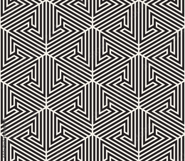 Fototapeta Vector seamless pattern. Modern stylish texture. Repeating geometric tiles from striped triangle elements