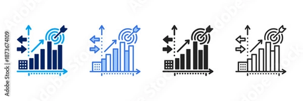 Fototapeta Benchmark Icon Set Different Style Collection. 