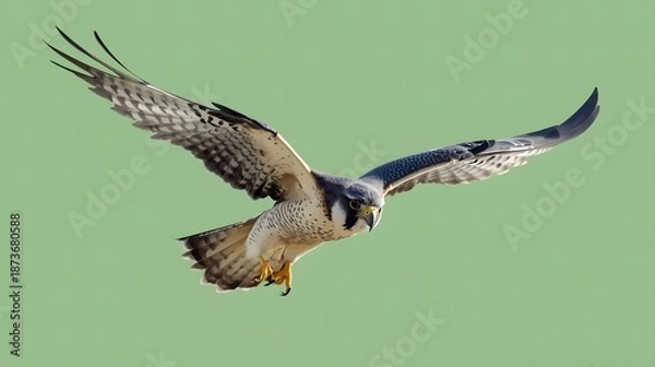 Obraz Hawk Flying Low With Focus On Prey