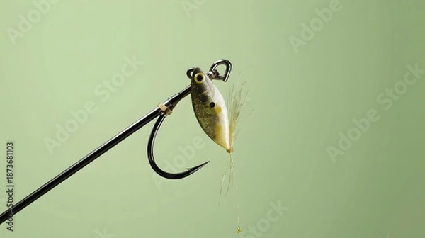 Obraz Sharp Fishing Hook With Gold Lure