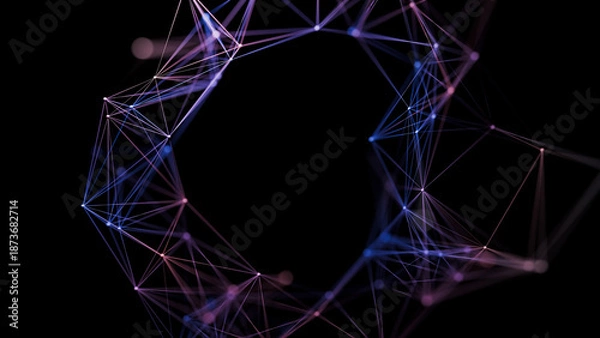 Obraz Abstract Circular Plexus Network Data Connectivity Concept Background. 3d rendering