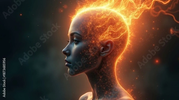 Obraz Illuminated mind in cosmic thought