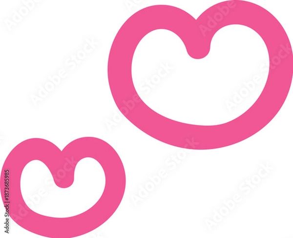 Obraz 手書きの線のゆるいハートのベクターイラスト素材