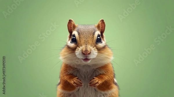 Obraz Chipmunk Eating Nut Close Up