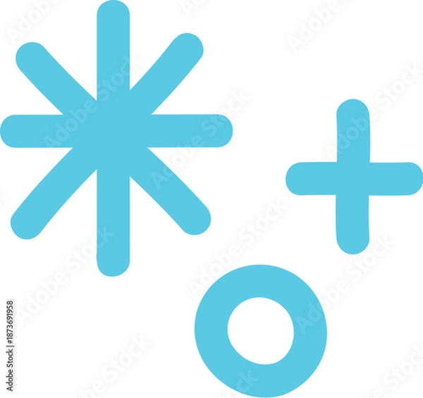 Obraz *+。アスタリスク　手書きのキラキラ　ベクターイラスト素材