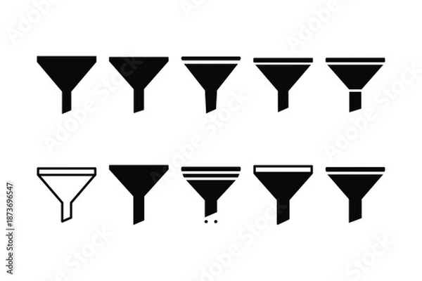 Fototapeta Data filter funnel silhouette icon