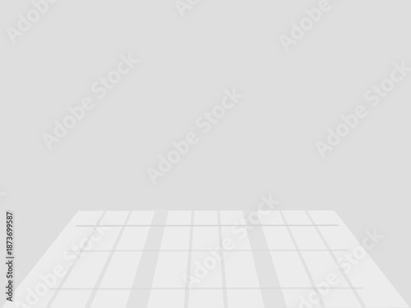 Obraz Empty white room with sun light. Vector illustration.